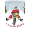 Recinto 13 x 18 in. Santa On Bicycle Plus Double Applique Garden Flag RE3467290